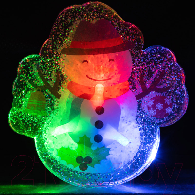 Наклейка на окно Волшебная страна Снеговик светящийся / 103170