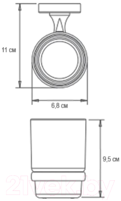 Стакан для зубной щетки и пасты Ekko E3206