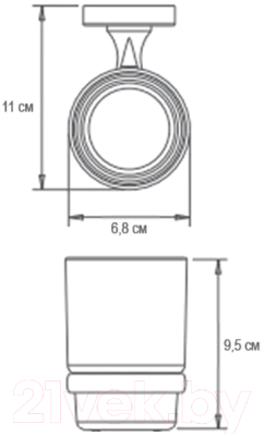 Стакан для зубной щетки и пасты Ekko E3806