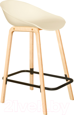 Стул барный Sheffilton SHT-ST19/S94-1 (бежевый/прозрачный лак/черный муар) - фото