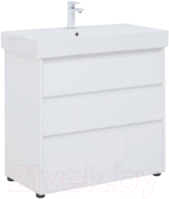 Тумба под умывальник Aquanet Nova Lite 85 / 302475 (белый глянец) - фото