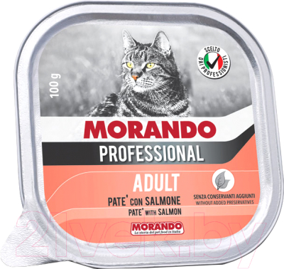Влажный корм для кошек Morando Gatto Professional паштет с лососем - фото