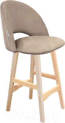 Стул барный Sheffilton SHT-ST34-1/S65-1 (латте/прозрачный лак) - фото