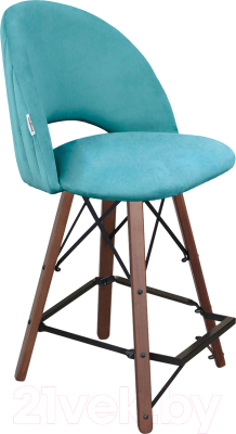 Стул барный Sheffilton SHT-ST34-1/S80-1 (голубая пастель/темный орех/черный) - фото