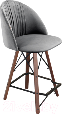 Стул барный Sheffilton SHT-ST35-1/S80-1 (угольно-серый/темный орех/черный) - фото