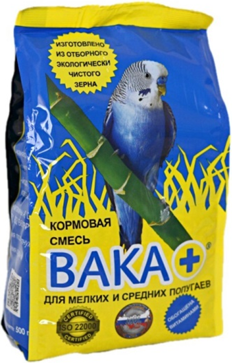Корм для птиц ВАКА Плюс для мелких и средних попугаев / BS007 - фото