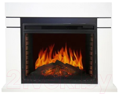 Каминокомплект Смолком Lindos FS33 + Dioramic 33 LED FX (бьянко белый) - фото