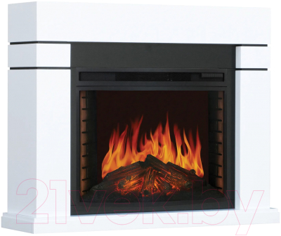 Каминокомплект Смолком Lindos FS33 + Dioramic 33 LED FX (бьянко белый)