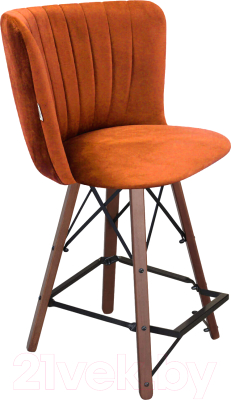 Стул барный Sheffilton SHT-ST36-1/S80-1 (песчаная буря/темный орех/черный муар) - фото