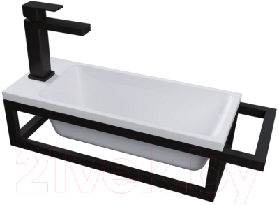 Консоль для ванной Grossman Метрис 105002 (правый, черный)