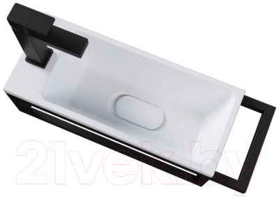 Консоль для ванной Grossman Метрис 105002 (правый, черный)