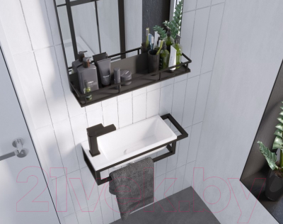 Консоль для ванной Grossman Метрис 105002 (правый, черный)