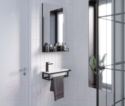 Консоль для ванной Grossman Метрис 105002 (правый, черный)