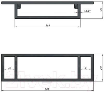 Консоль для ванной Grossman Метрис 105003 (черный)