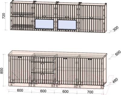 Готовая кухня Интерлиния Берес 2.5Б