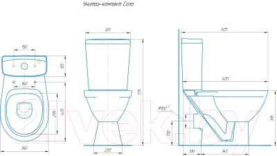 Унитаз напольный Rosa Соло Кракелюр