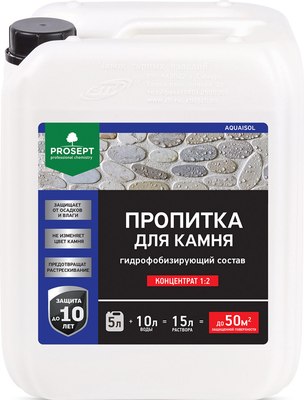 Пропитка для фасадов и стен Prosept Aquaisol Гидрофобизирующий состав 1:2 - фото