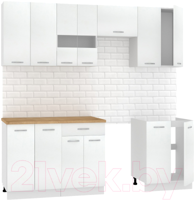 Кухонный гарнитур Mio Tesoro Экстра-лайт 2.2 (белый/дуб бунратти) - фото