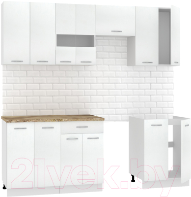 Кухонный гарнитур Mio Tesoro Экстра-лайт 2.2 (белый/мадрид) - фото