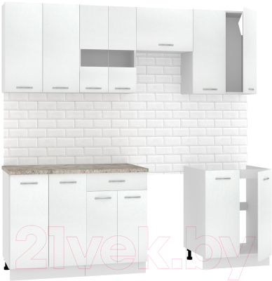 Кухонный гарнитур Mio Tesoro Экстра-лайт 2.2 (белый/марсель) - фото