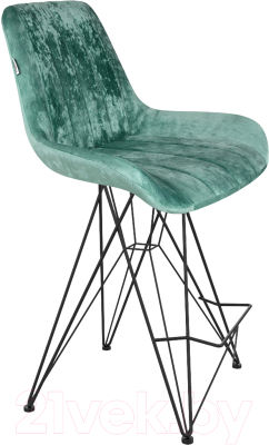 Стул барный Sheffilton SHT-ST37/S66-1 (зеленый чай/черный муар) - фото