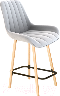Стул барный Sheffilton SHT-ST37/S94-1 (серое облако/прозрачный лак/черный муар) - фото