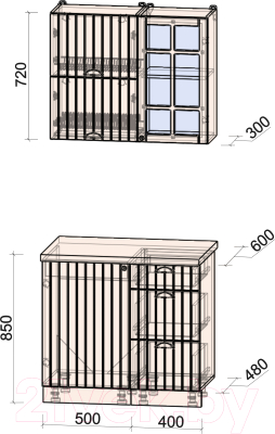 Готовая кухня Интерлиния Берес 0.9Б
