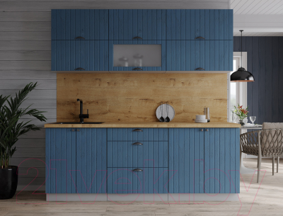 Кухонный гарнитур Интерлиния Берес 1.9Б (дуб лазурный/дуб бунратти)