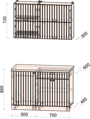 Готовая кухня Интерлиния Берес 1.2Б