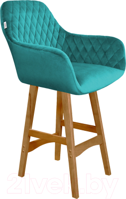 Стул барный Sheffilton SHT-ST38/S65-1 (альпийский бирюзовый/светлый орех) - фото