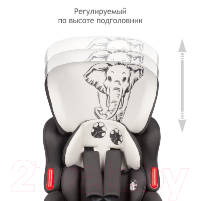 Автокресло Siger Космо Lux Animals Слон (серый/бежевый)