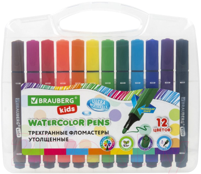 Фломастеры Brauberg Kids. Ультрасмываемые / 152191 - фото