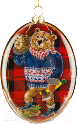 Елочная игрушка Erich Krause Decor. Медведь-хипстер / 50940 - фото