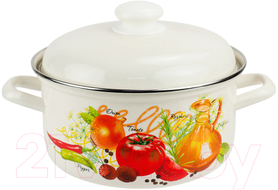 Кастрюля Лысьвенские эмали Итальянская кухня С-1512АП2/4Жм - фото