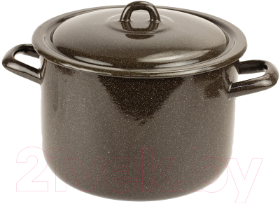 Кастрюля Лысьвенские эмали Коричневый рябчик С-16141/Рк - фото