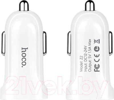 Зарядное устройство автомобильное Hoco Z2 + кабель AM-8pin Lightning / 6957531067771