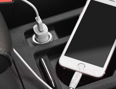 Зарядное устройство автомобильное Hoco Z2 + кабель AM-8pin Lightning / 6957531067771