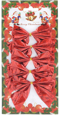 Набор елочных игрушек Феникс-Презент Бант. Красное мерцание / 39189 - фото