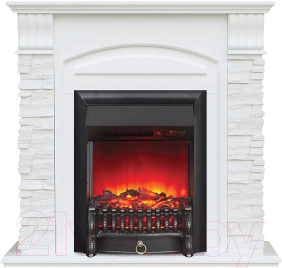 Каминокомплект Смолком Alioth New + Fobos-s Lux BL LT (бьянко белый) - фото