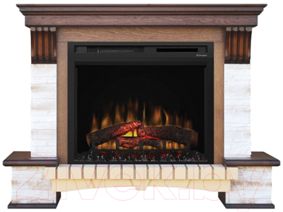 Каминокомплект Смолком Stone Montebello MB/JUP/SYM26 + XHD28L-INT (дуб антик) - фото