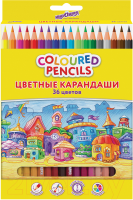 Набор цветных карандашей Юнландия Домики / 181839 - фото