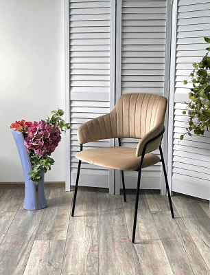 Стул M-City Лотос / 688M04994 (H-65 капучино велюр/черный)