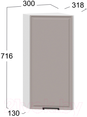 Шкаф навесной для кухни ТриЯ Белладжио 1В3Т (белый/софт капучино)