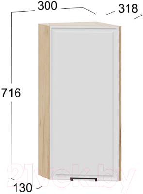 Шкаф навесной для кухни ТриЯ Белладжио 1В3Т (дуб крафт золотой/фон белый)