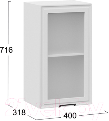 Шкаф навесной для кухни ТриЯ Белладжио 1В4С (белый/фон белый)