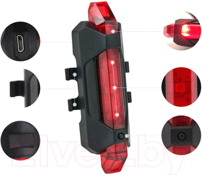 Фонарь для велосипеда Sipl 5 LED USB ZD41A