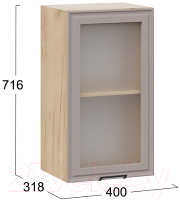 Шкаф навесной для кухни ТриЯ Белладжио 1В4С (дуб крафт золотой/софт капучино)