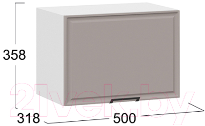 Шкаф под вытяжку ТриЯ Белладжио 1В5Г (белый/софт капучино)