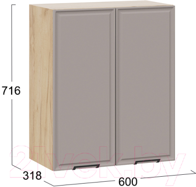 Шкаф навесной для кухни ТриЯ Белладжио 1В6 (дуб крафт золотой/софт капучино)