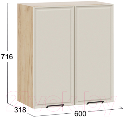 Шкаф навесной для кухни ТриЯ Белладжио 1В6 (дуб крафт золотой/софт панакота)